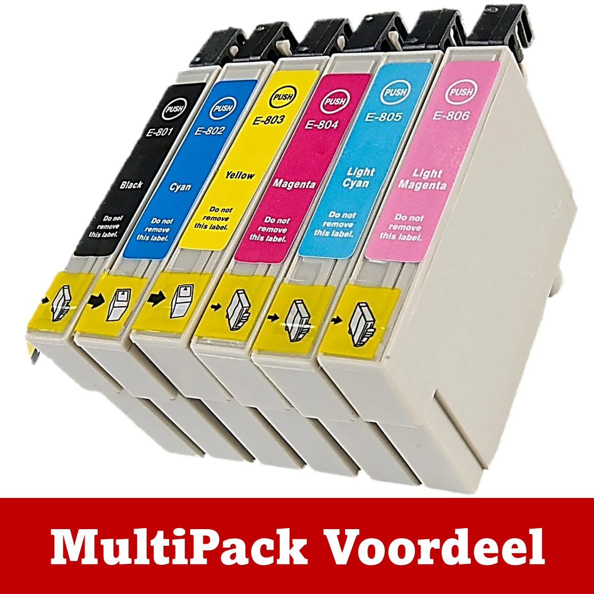 Huismerk T080-Serie XL / T0807 Epson Inktcartridges | MultiPacks | Meer Prints | CE