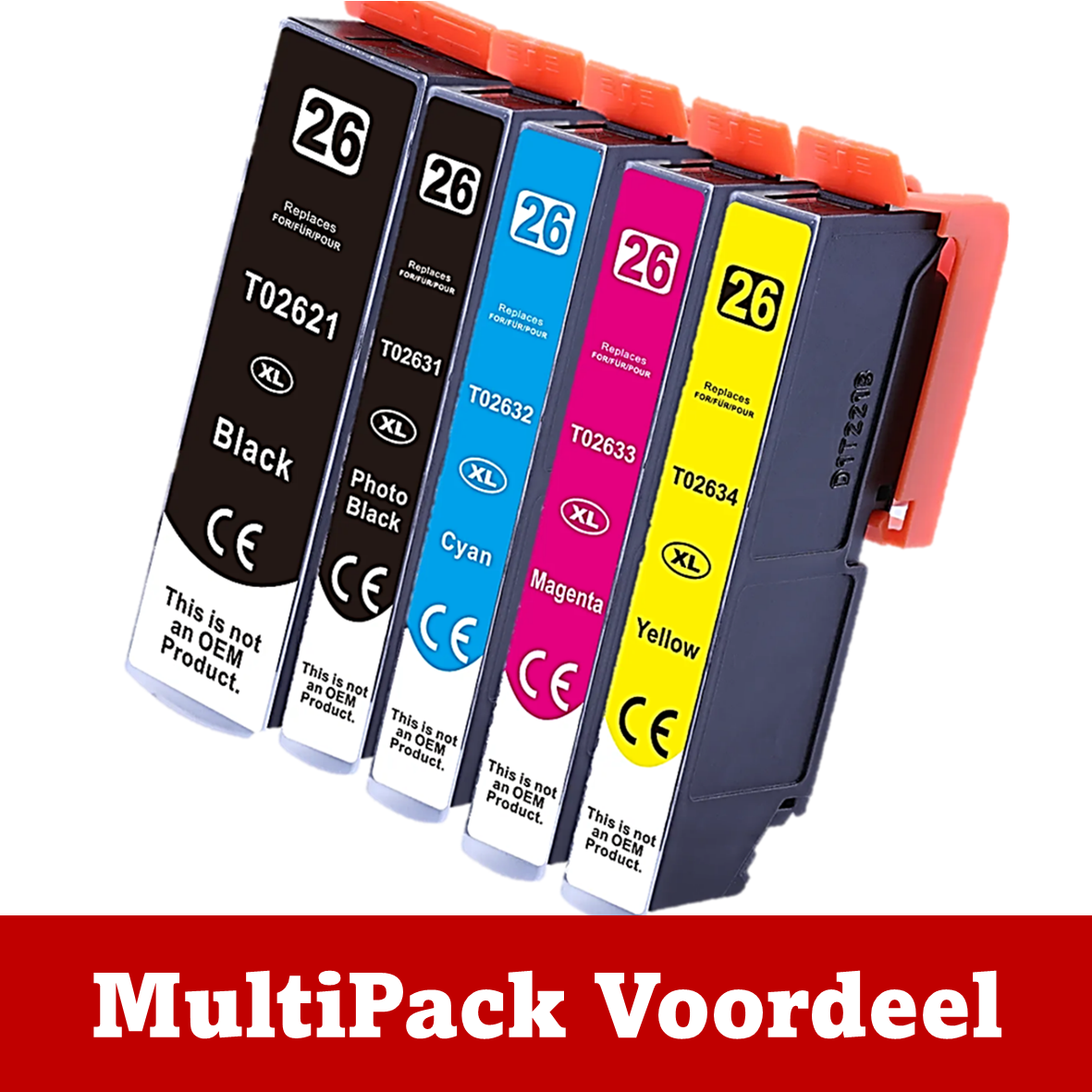Huismerk 26 XL Epson Inktcartridges | MultiPacks & Los | XXL, Meer Prints, Zelfde Cartridge | ISO9001, ISO14001, CE, Rohs |