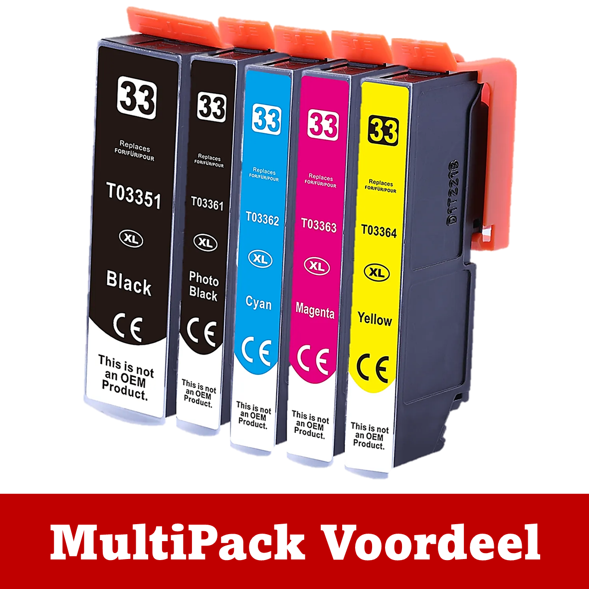 Huismerk 33 XL Epson Inktcartridges | MultiPacks & Los | XL, Meer Prints, Zelfde Cartridge | ISO9001, ISO14001, CE, Rohs |