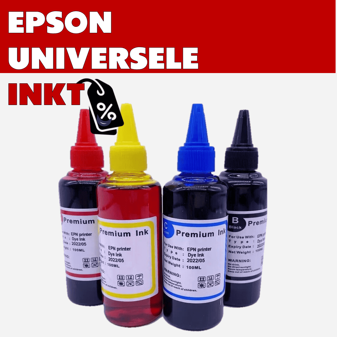 Universal Ink Bottle Suitable For Epson Printer (100 ml.) | MultiPacks & Loose | ISO9001, ISO14001, CE, Rohs |