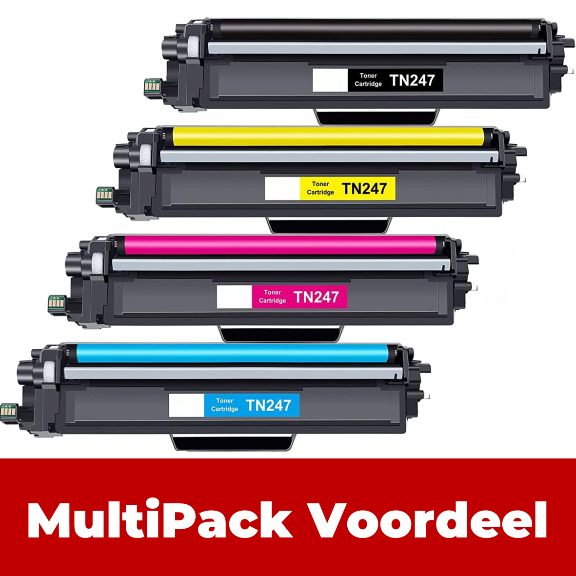 Huismerk TN247 / TN243 XL Brother Tonercartridges | MultiPacks & Los | TN247, 2X Veel Meer Prints, Zelfde Formaat Toner |