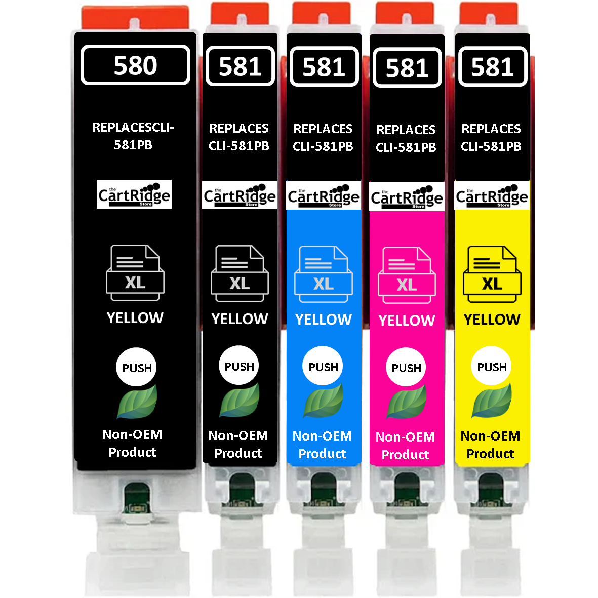 Huismerk 580 / 581 XL Canon Inktcartridges | Flexibele MultiPacks | Meer Prints, Zelfde Cartridge | EU |