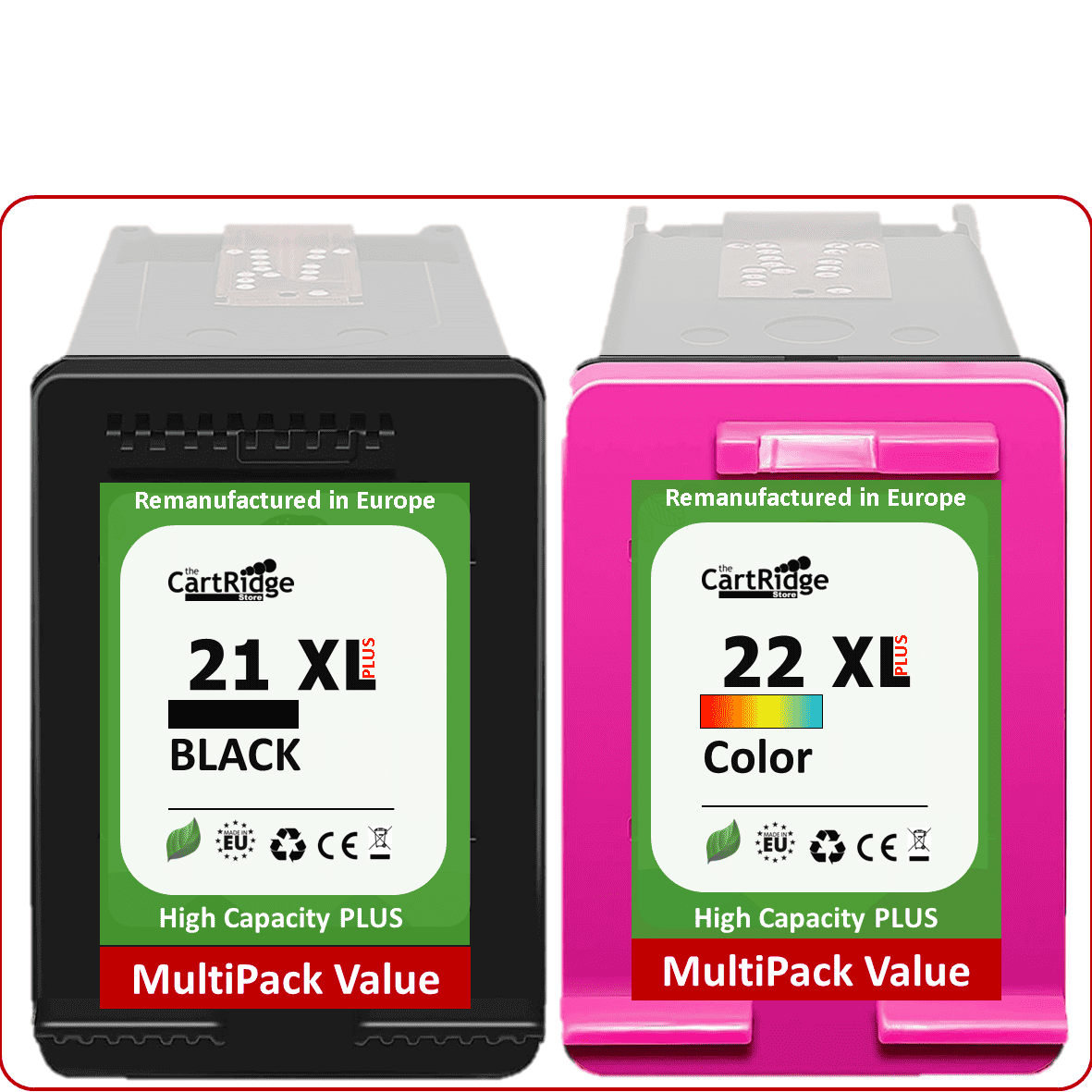 Huismerk HP 21 XL / HP 22 XL Inktcartridges | Instelbare MultiPacks | XXL Volume | CE |