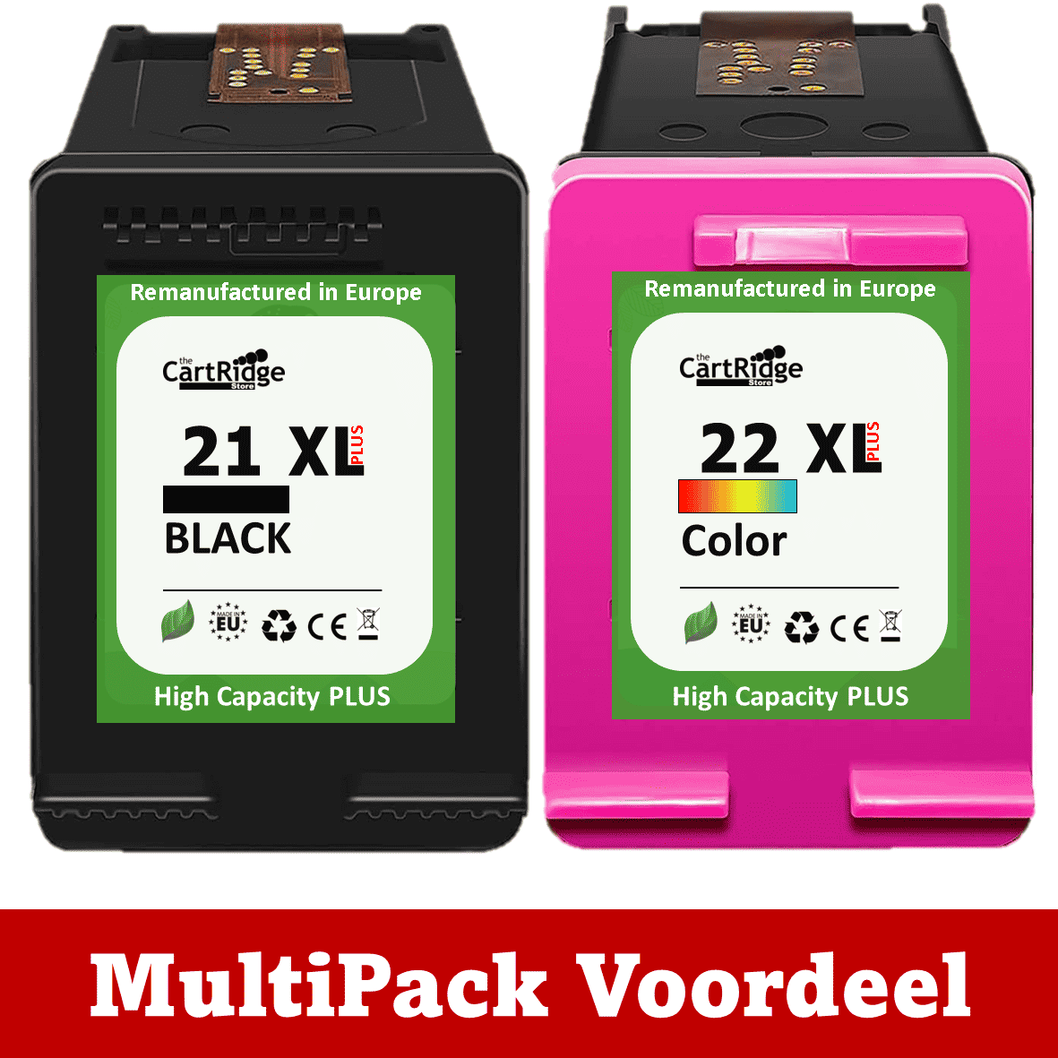Huismerk HP 21 XL / HP 22 XL Inktcartridges | Instelbare MultiPacks | XXL Volume | CE |