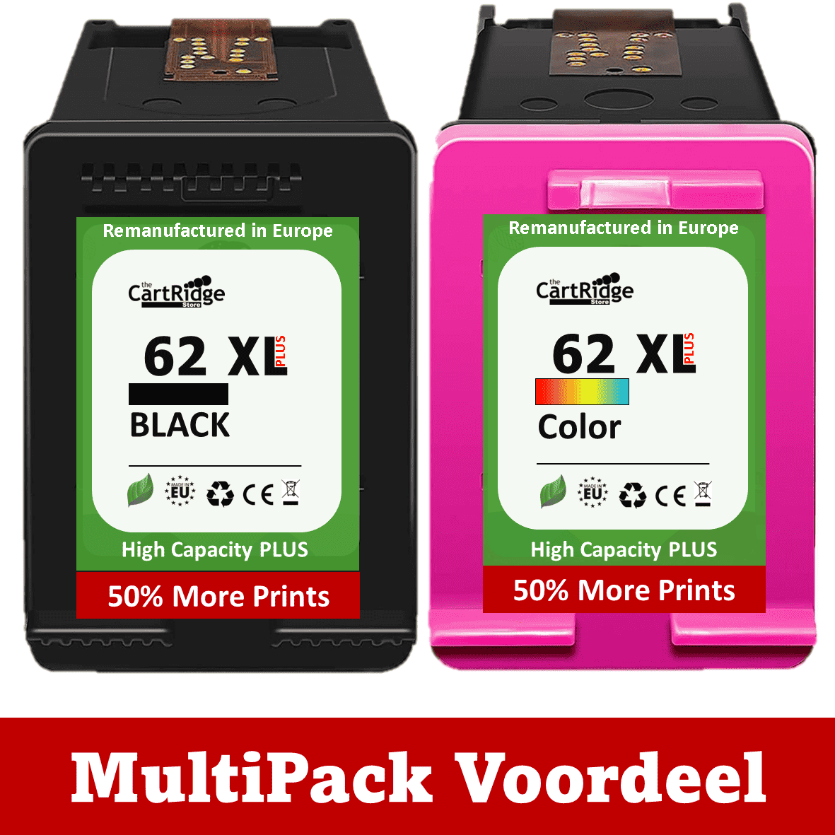 Huismerk HP 62 XXL Inktcartridge | Instelbare MultiPacks | XXL Volume | CE |