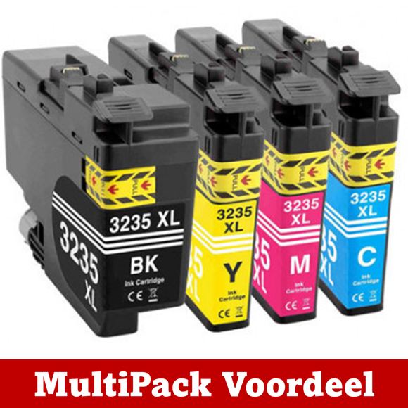 Huismerk LC3235/ LC3233 XL Brother Inktcartridges |  Zwart en Kleuren | MultiPacks & Los | XL Veel Meer Prints, Zelfde Formaat |