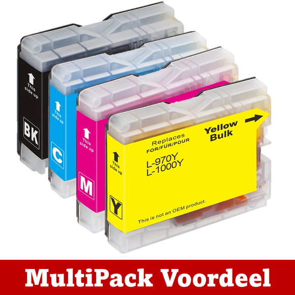 Huismerk LC970 Brother Inktcartridges | Zwart en Kleuren | Diverse MultiPacks & Los | XL Veel Meer Prints, Zelfde Formaat |