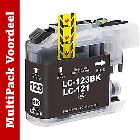 Huismerk LC123/ LC121 XL Brother Inktcartridges | Zwart en Kleuren | MultiPacks & Los | XL Veel Meer Prints, Zelfde Formaat |