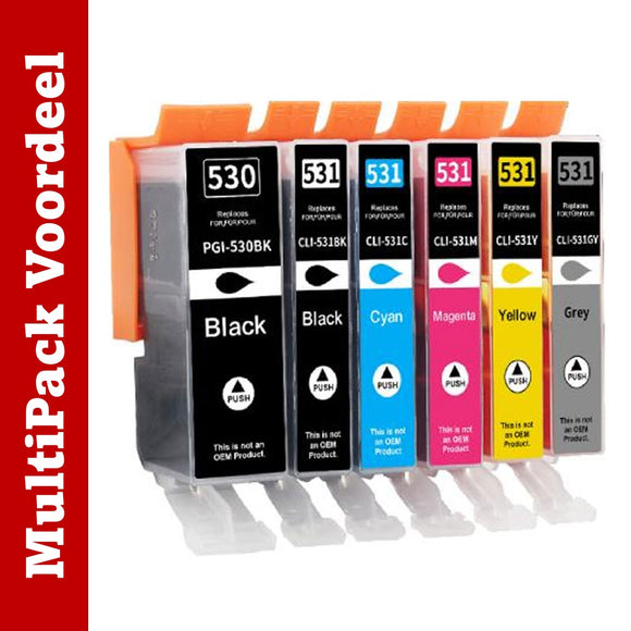 Huismerk 530 / 531 XL Canon Inktcartridges | Flexibele MultiPacks | Meer Prints, Zelfde Cartridge | EU |