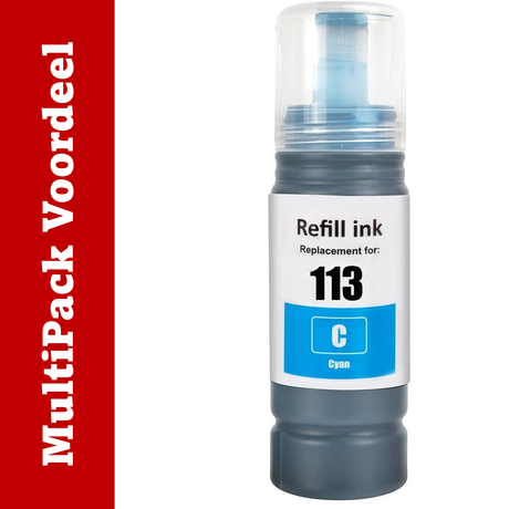 Huismerk 113  Inktflesjes voor Epson Specifieke ET- Printers (70 ml.) | MultiPacks & Los | ISO9001, ISO14001, CE, Rohs |